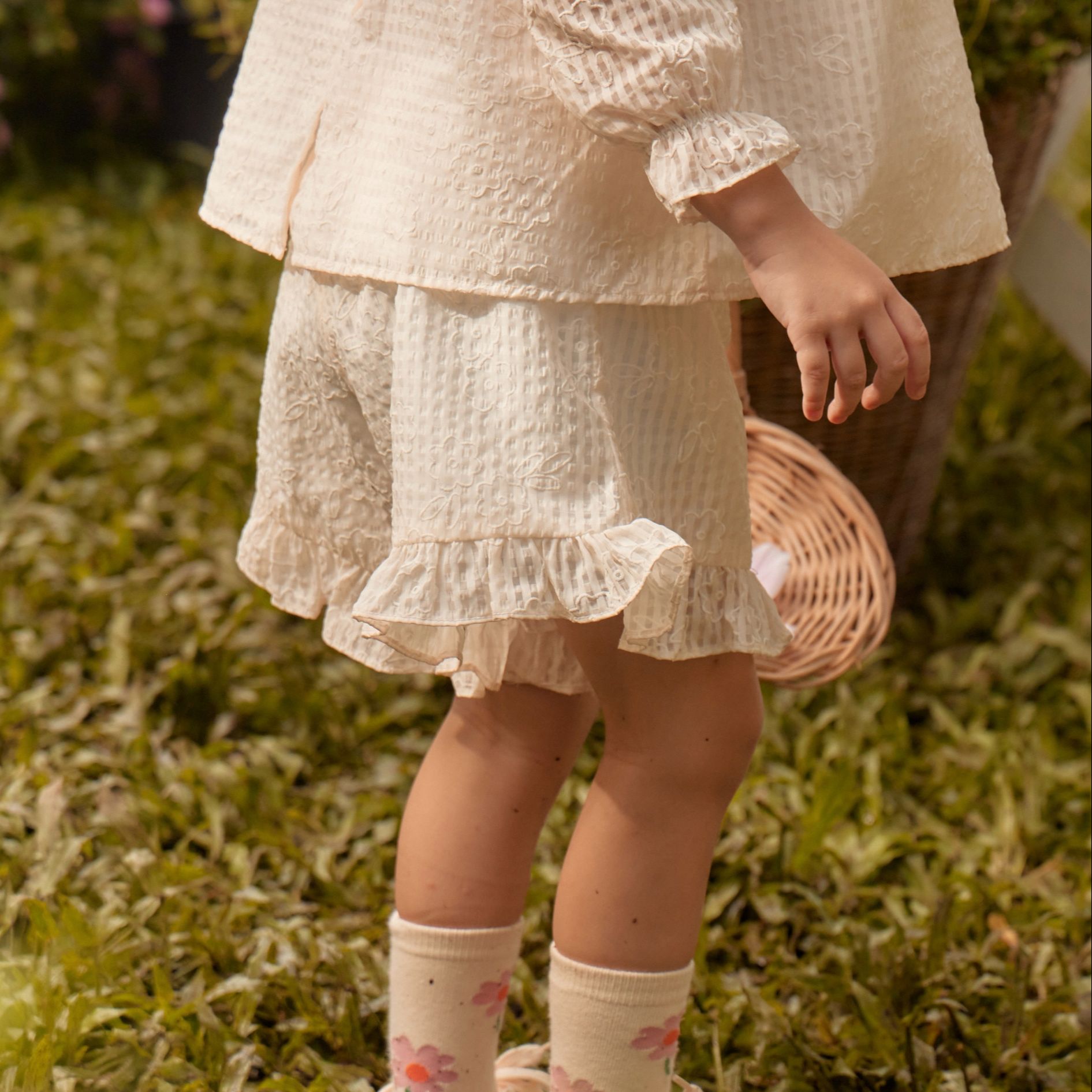 Babyhug Cotton Knit Mid Thigh Length Shorts with Polka Dots & Floral Print Pack of 2 - Dark Pink