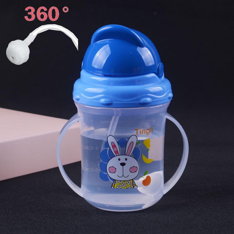 360° แก้วหัดดื่ม ถ้วยหัดดื่ม ฝาหลอดเด้ง แก้วน้ำเด็กทารก กันสำลัก ขนาด 150 ml.