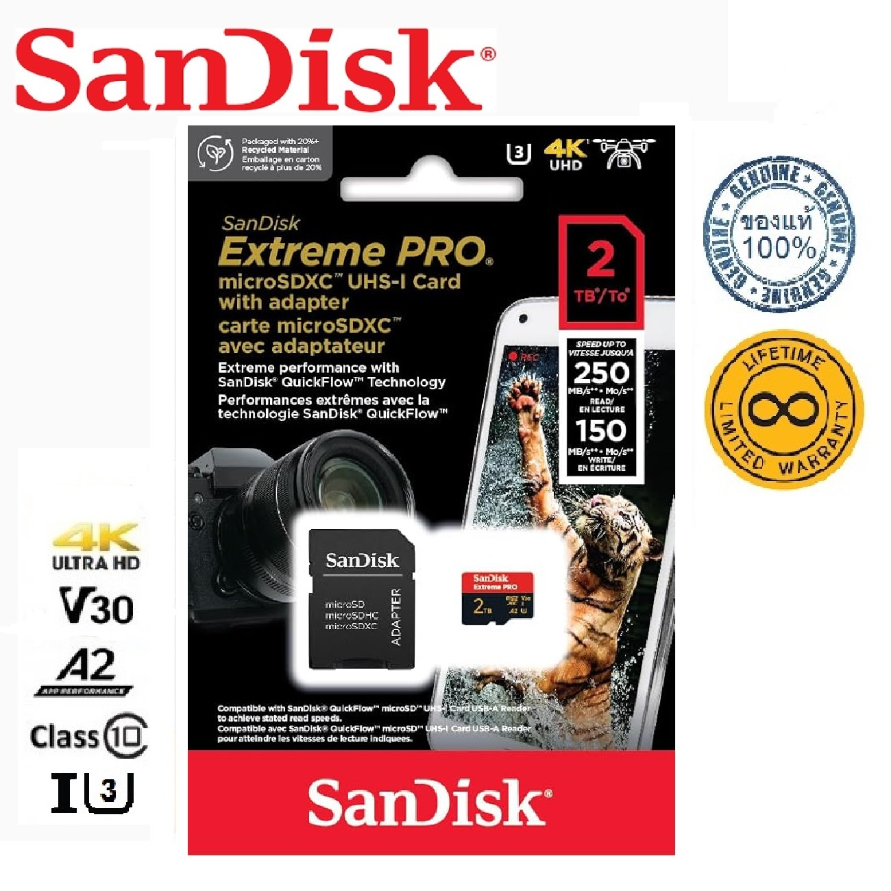 SanDisk 2TB Extreme PRO Micro SDXC ราคา 21,999 บาท*ส่งฟรี