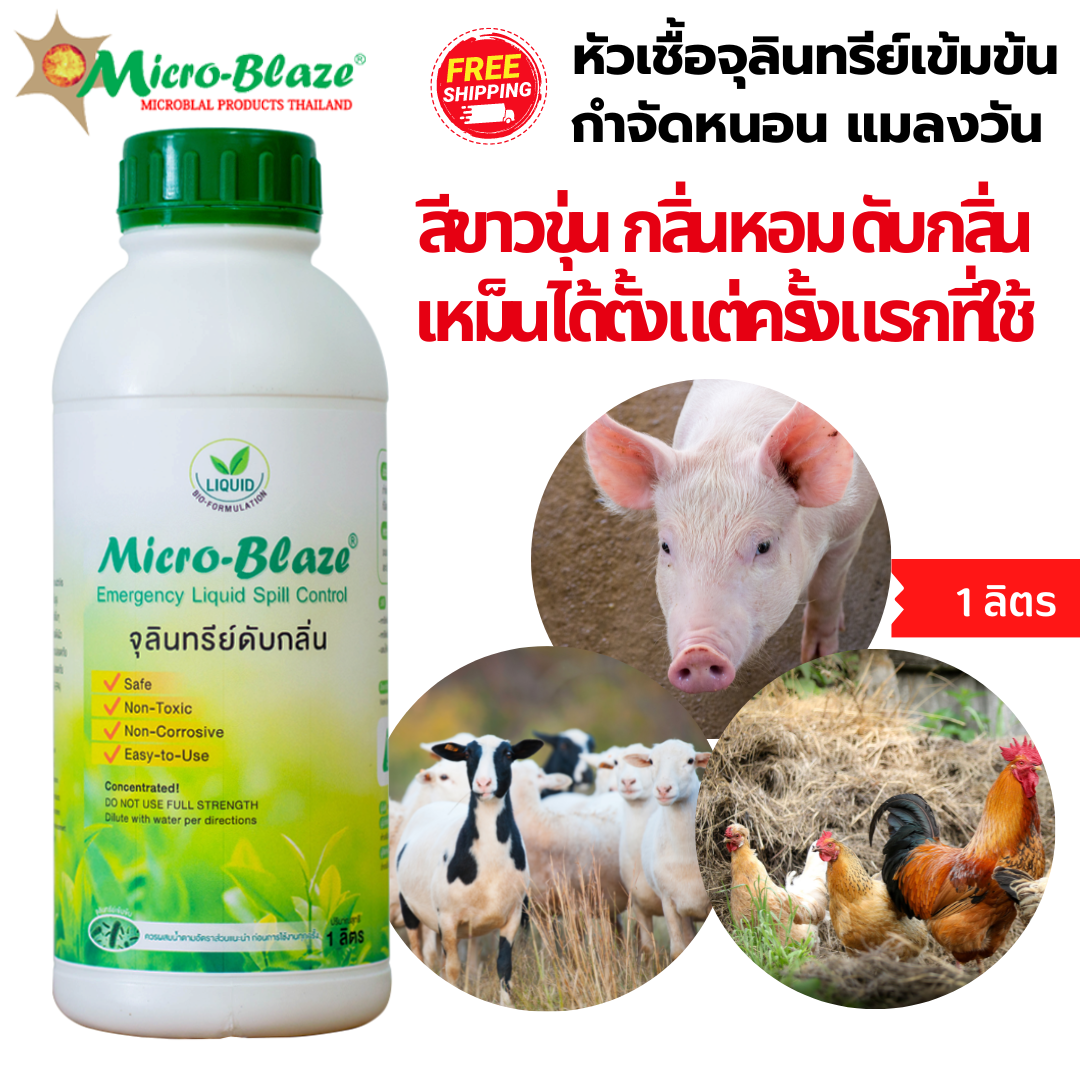 Micro-Blaze ELSC 1 ลิตร หัวเชื้อจุลินทรีย์เข้มข้น ลดแมลงวัน กำจัดกลิ่นเหม็น ลดแก๊สแอมโมเนีย ในฟาร์ม เลี้ยงสัตว์ ปลอดภัยจากธรรมชาติ 100% ราคา 1,590 บาท*ส่งฟรี