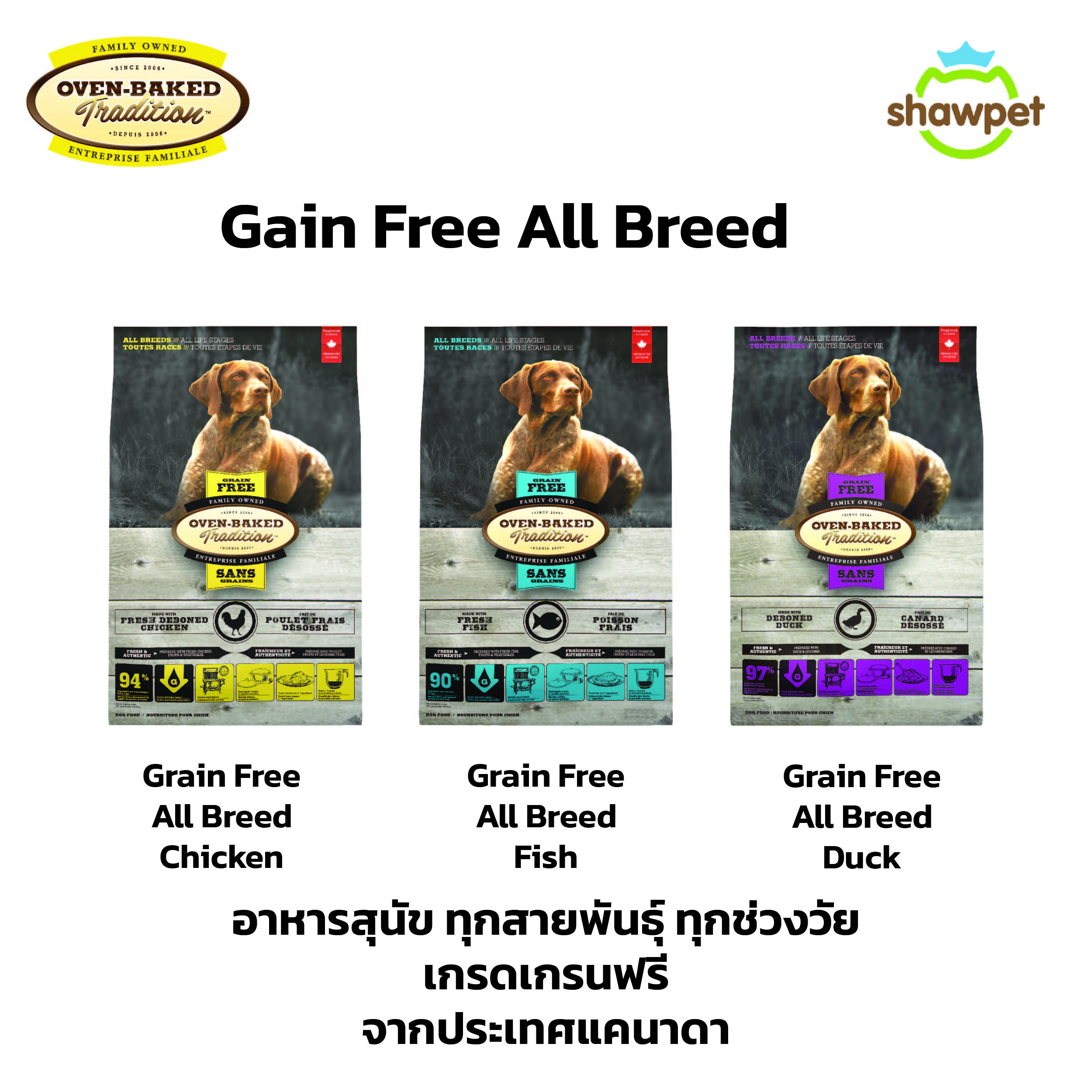 Oven Baked Tradition Grain Free All Breed อาหารสุนัข ทุกสายพันธุ์ ทุกช่วงวัย ราคา 625 บาท*ส่งฟรี