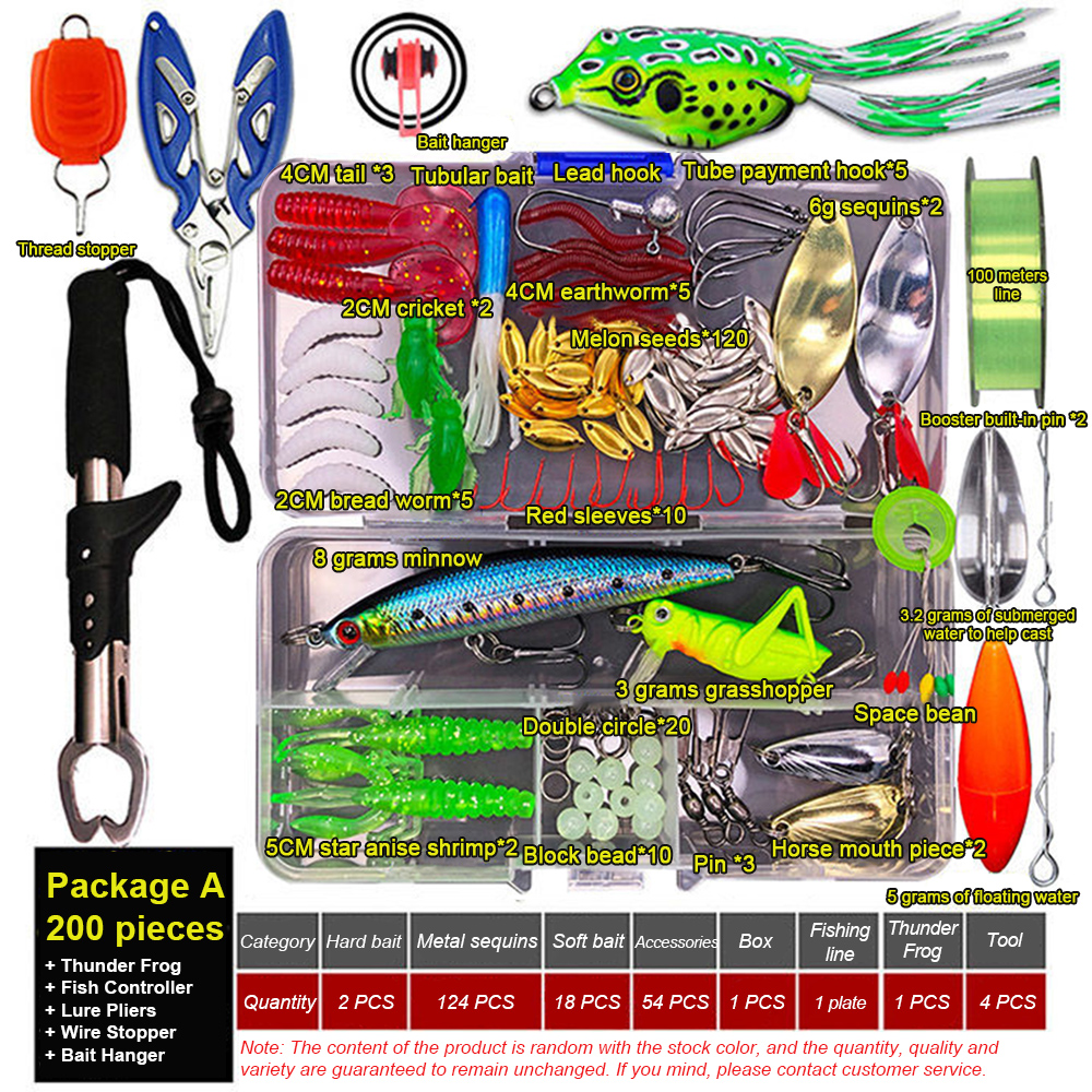  Smartonly 275pcs Fishing Lure Set Including Frog