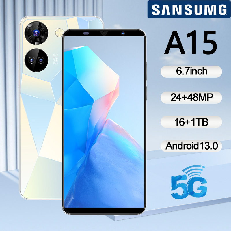 สมาร์ทโฟน  A15 เครื่องใหม่ 5G โทรศัพท์มือถือ 6.7นิ้ว HD+รองรับ2ซิม Smartphone 4G/5G โทรศัพท์สมาแรม16GB รอม512GB Android13.0 มือถือ Mobilephone รองรับแอปธนาคาร