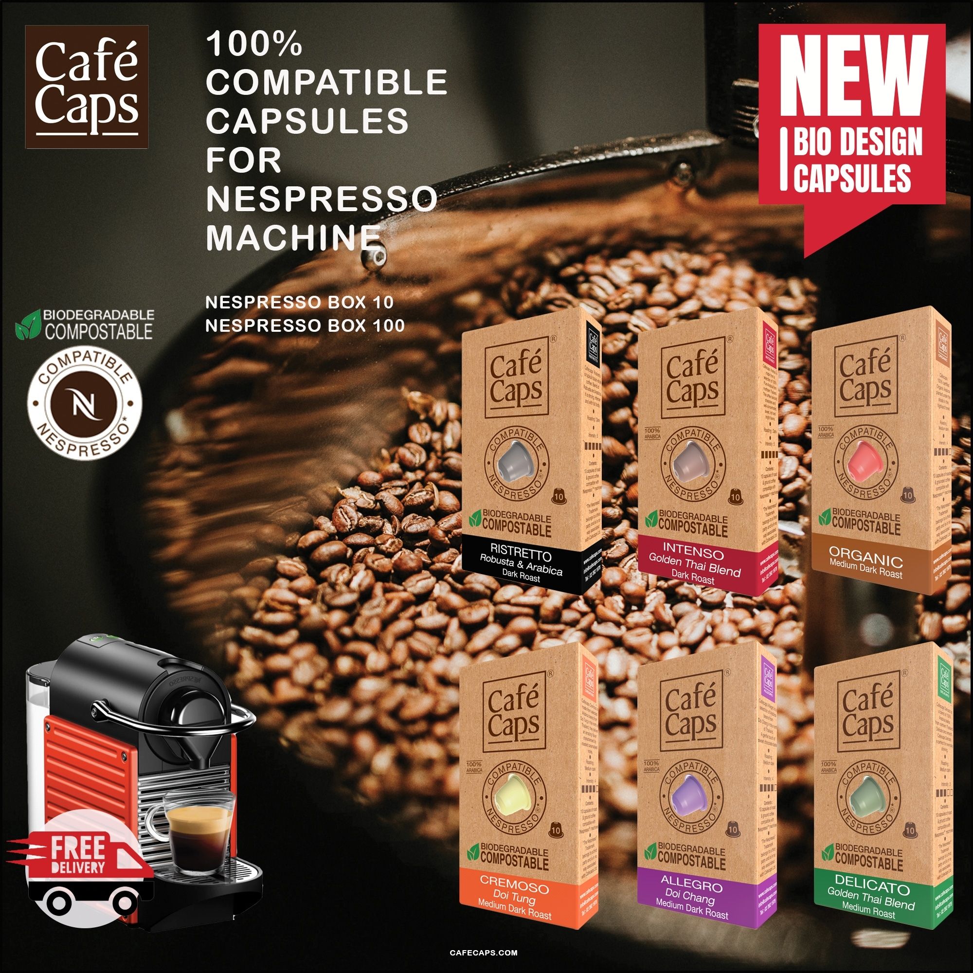 รูปภาพของ Cafecaps - แคปซูลกาแฟ Nespresso Compatible Signature Brazil (3กล่อง X 10 แคปซูล) - กาแฟคั่วกลาง- เทสติ้งโน๊ต ถั่ว, ช็อคโกแลตพร้อมโน้ตชิมรสเปรี้ยวอ่อน ๆ  - แคปซูลกาแฟใช้ได้กับเครื่อง Nespresso เท่านั้น