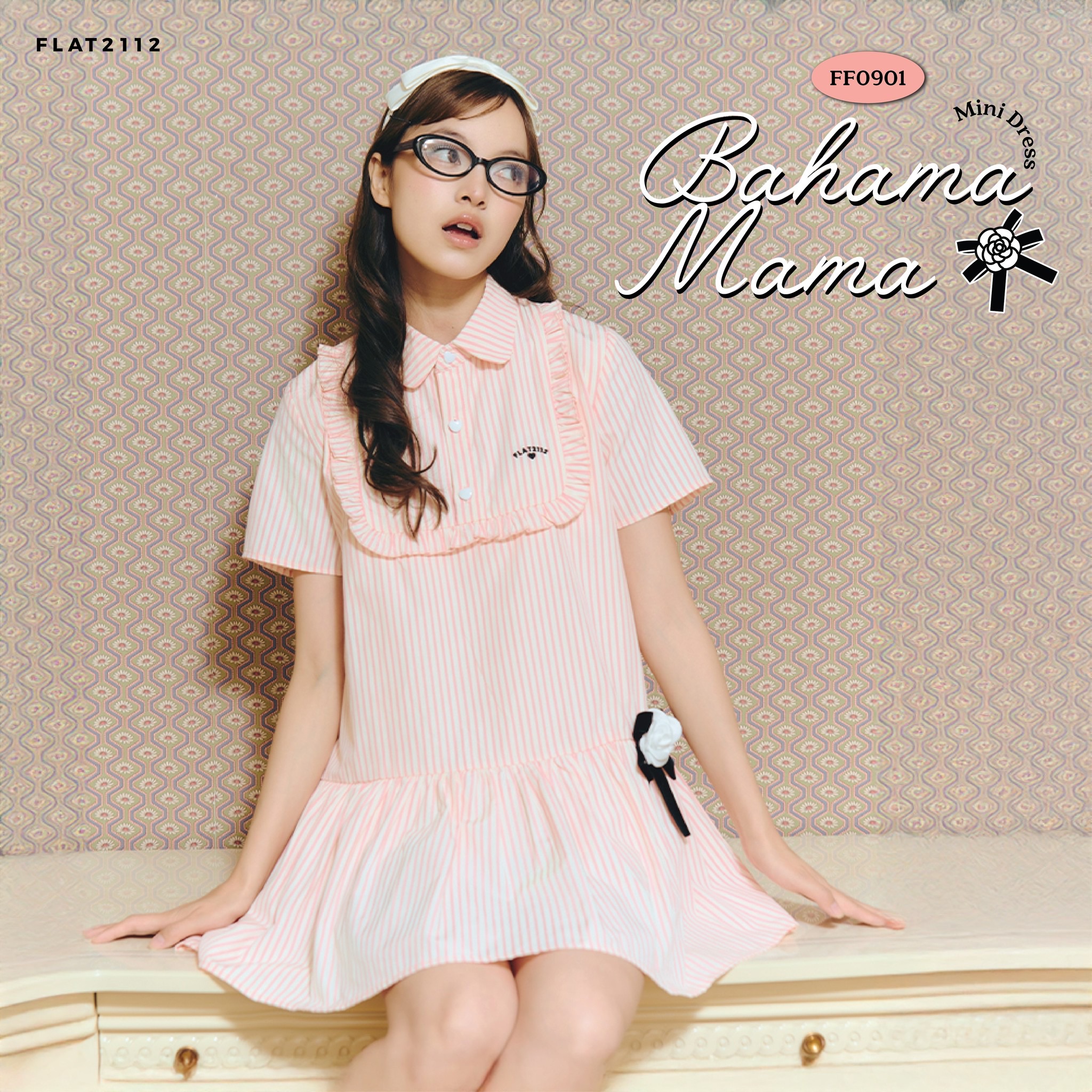 FLAT2112 FF0901 : BAHAMA MAMA MINI DRESS เดรสสั้น เดรสแขนสั้น เดรสลายทาง แฟชั่นผู้หญิง ชุดออกงาน ราคา 1,635 บาท*ส่งฟรี