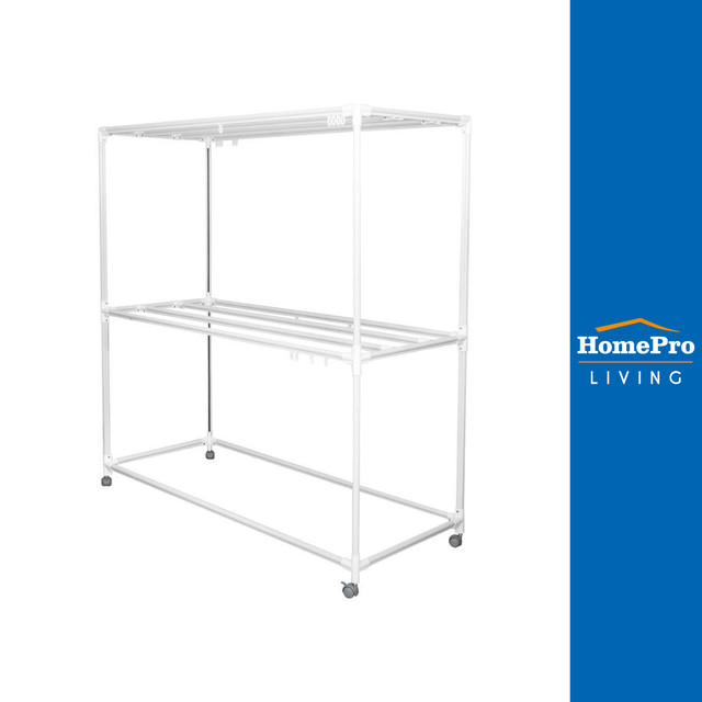 HomePro ราวตากผ้าเหล็กมีล้อ 8 เส้น 1.5 ม. สีขาว แบรนด์ PLIM ราคา 1,390 บาท*ส่งฟรี