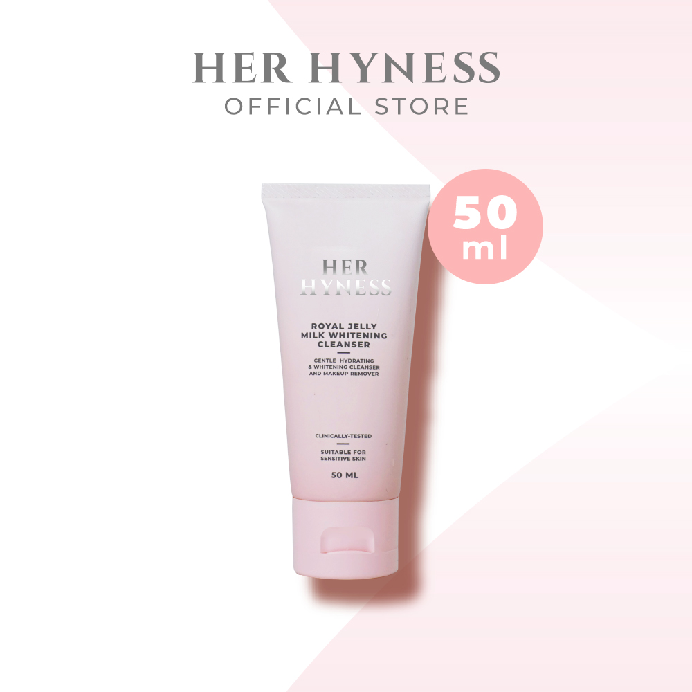 โฟมล้างหน้า คลีนเซอร์ทำความสะอาดผิวหน้า Her Hyness ROYAL JELLY MILK WHITENING CLEANSER 50 ML เฮอ ไฮเนส คลีนเซอร์ ทำความสะอาดผิวหน้า ล้างเครื่องสำอาง 50 มล. ไวท์เทนนิ่ง คลีนเซอร์ ทำความสะอาด [NOT FOR SALE - MEMBERSHIP]