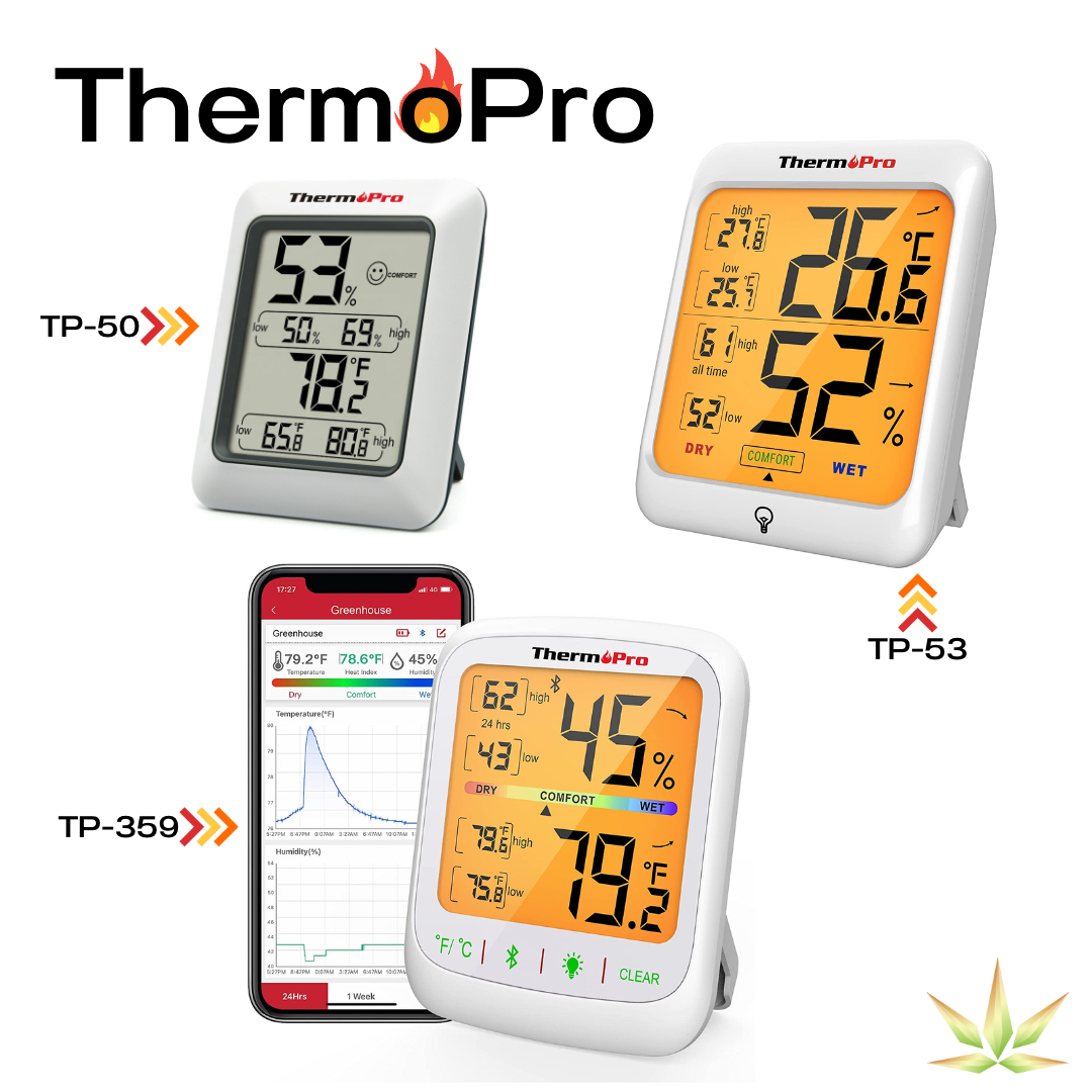 ThermoPro TP55 Digital Hygrometer Indoor Thermometer Humidity White &  Grey