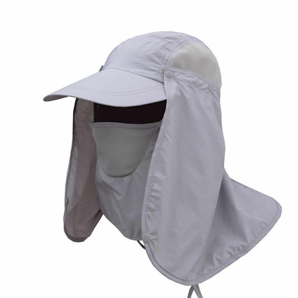 หมวกผ้ากันแดด หน้ากากบังแดดร้อน sunproof cover Cap ระบายอากาศดี ปิดหน้าถีงคอรอบ 360 สามารถถอดที่ปิดหน้าและปีกได้