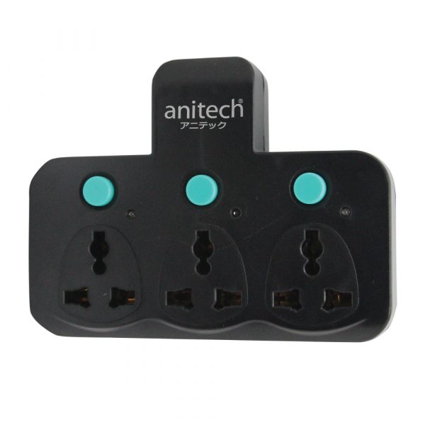 ปลั๊กไฟ ปลั๊กแปลง ปลั๊กเพิ่มช่อง ปลั๊ก 2ขา ยี่ห้อ Anitech H121 Adapter Plug