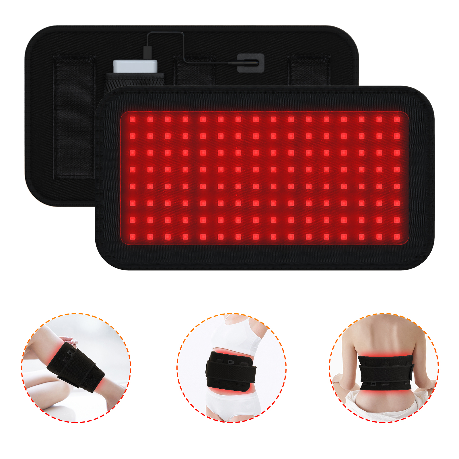 KTS อุปกรณ์เข็มขัดบําบัดด้วยแสงสีแดงอินฟราเรดสําหรับอาการปวดร่างกายเอว, อุปกรณ์สวมใส่ Deep Therapy wrap พร้อมตัวจับเวลาสําหรับครอบครัวและเพื่อนฝูง ของขวัญที่ดีที่สุด (สามารถใช้กับการเชื่อมต่อ USB กับแหล่งจ่ายไฟมือถือ) ราคา 4,599 บาท*ส่งฟรี