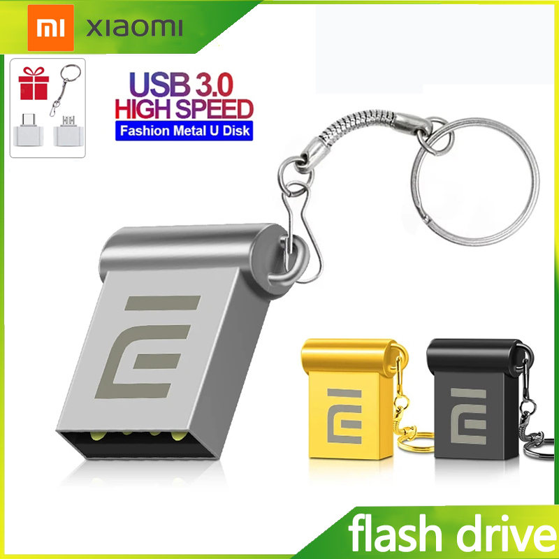 Xiaomi USB flash drive 32GB 64GB 128GB 256GB 512GB portable mini memory stick 1GB 2GB 4GB metal waterproof USB flash drive ราคา 50 บาท*ส่งฟรี