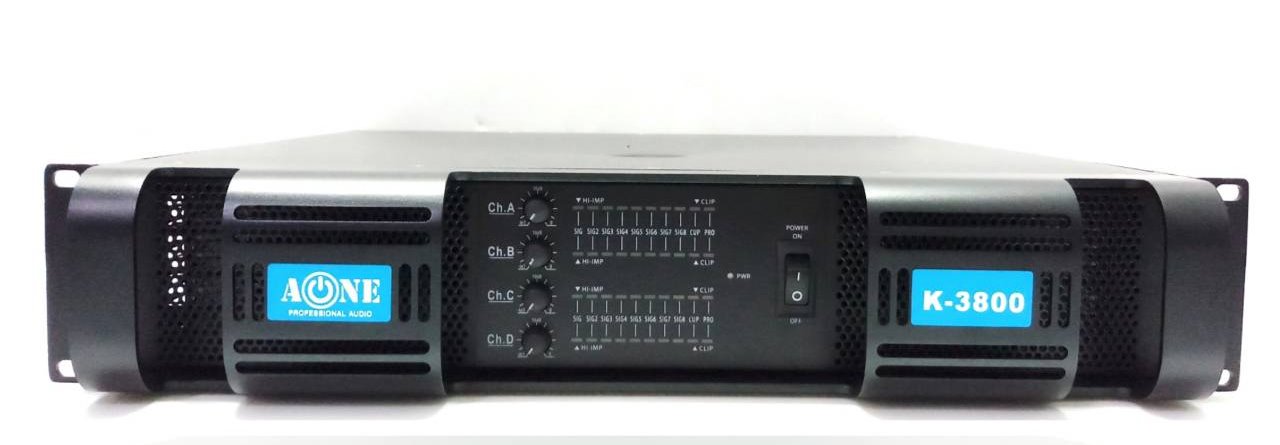 A-ONE เพาเวอร์แอมป์ 4CH POWER 800W RMS X 4 ครื่องขยายเสียง 2400W รุ่นA-ONE K-3800 ราคา 14,900 บาท*ส่งฟรี
