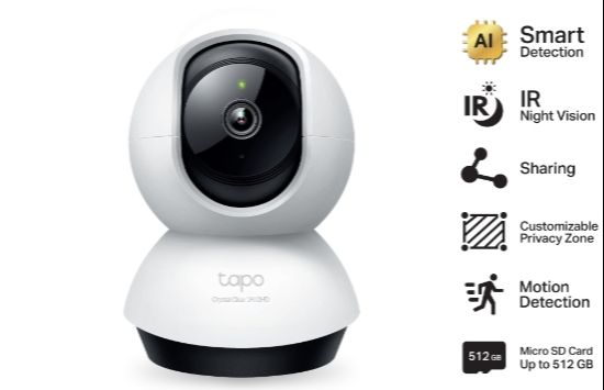 TP-Link Tapo C220 กล้องไวไฟ 4MP 2K+ QHD คมชัดพิเศษ Pan/Tilt 360º มี Smart AI ราคา 990 บาท*ส่งฟรี