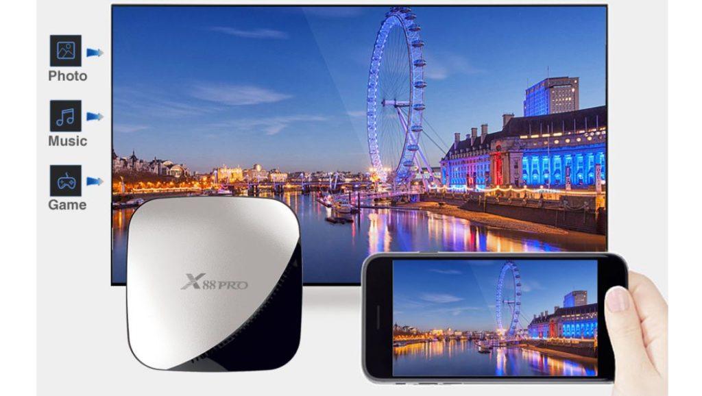 กล่องสมาร์ททีวี รุ่น X88 Pro 64G Android 9.0 TV Box Rockchip RK3318 4 Core 2.4G&5G Wifi 4K HDR Set Top Box USB 3.0 Support 3D Movie