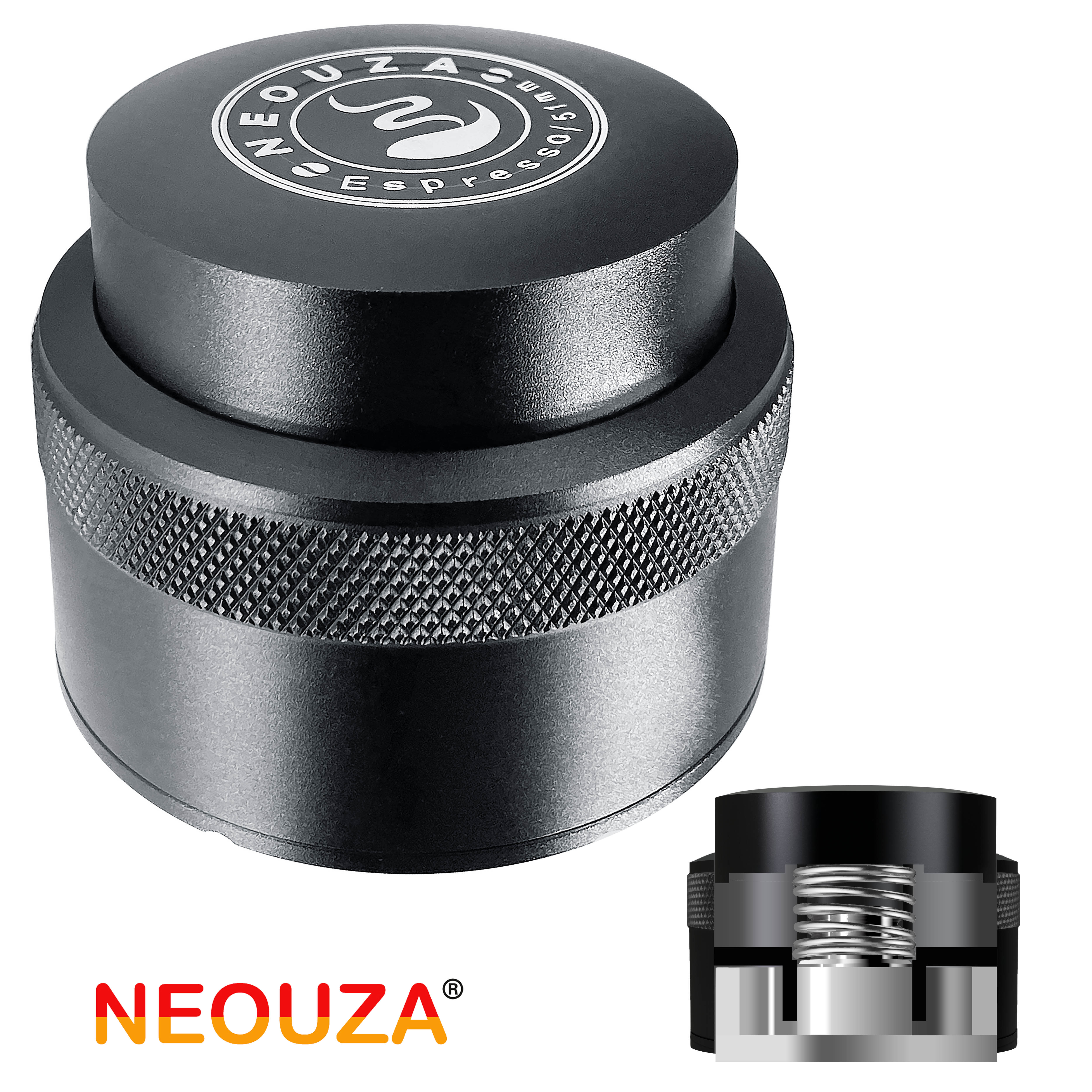 NEOUZA Coffee Palm Tamper 51/53/58mm Barista Leveler Tool Spring Loaded Stainless Steel Flat Base for Espresso Machine Portafilter ราคา 420 บาท*ส่งฟรี