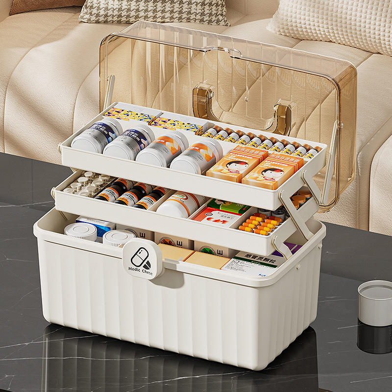 กล่องยา สามัญประจำบ้าน ความจุสูง ปฐมพยาบาล พกพา กันน้ำ เอนกประสงค์ กล่องเก็บ หลายชั้น พับได้ ราคา 168 บาท*ส่งฟรี