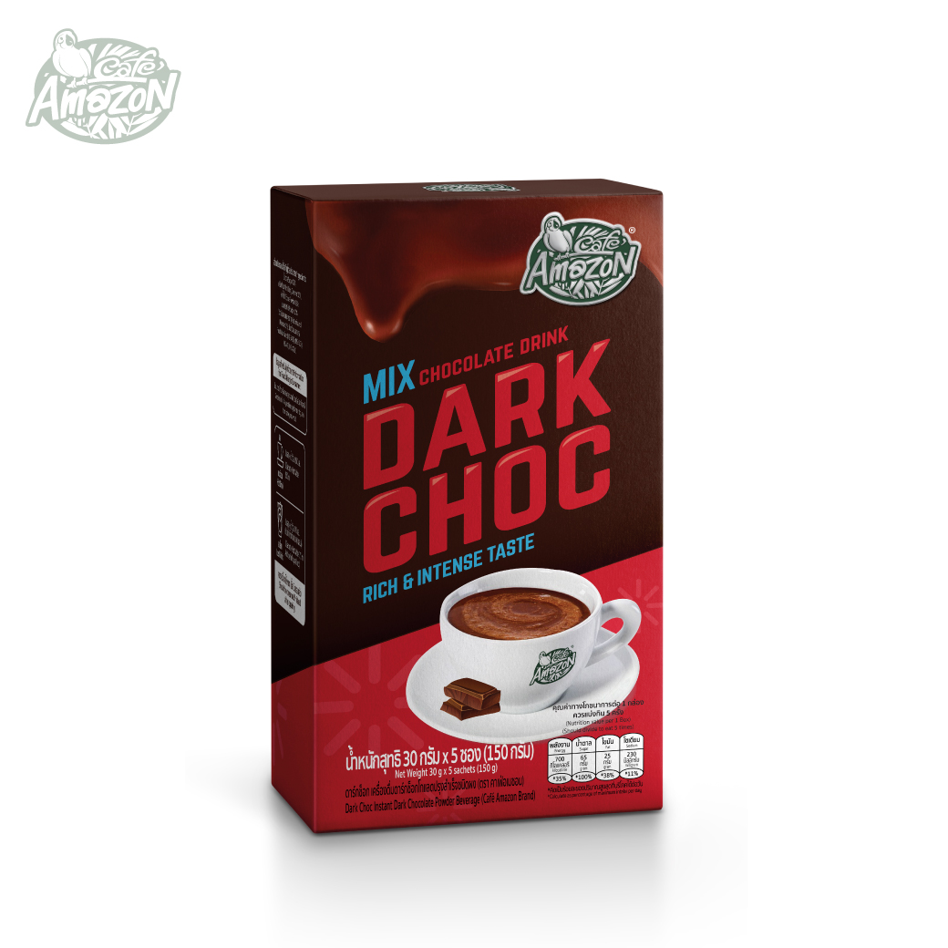 Café Amazon Café Amazon Dark Chocolate Flavored Ready-To-Drink Powder, 150 Grams (30G./Sachet) ราคา 99 บาท*ส่งฟรี