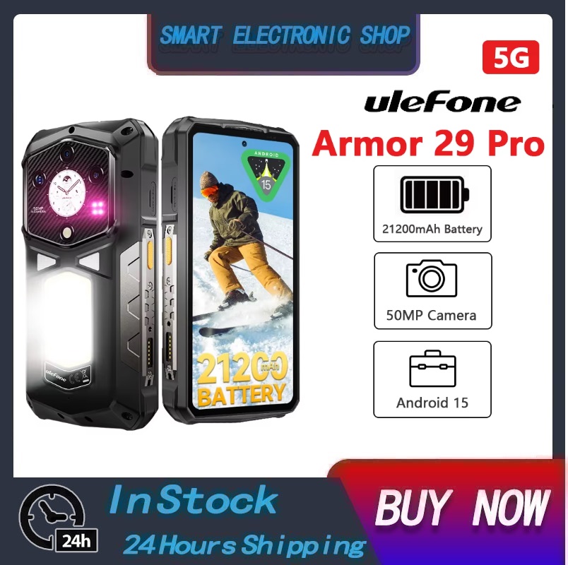 Ulefone Armor 29 Pro Non-Thermal Version/Thermal Version 5g Ai Rugged Phone 21200Mah 120W 64Mp Night Vision 6.67" 120Hz 512Gb Rom ราคา 18,900 บาท*ส่งฟรี