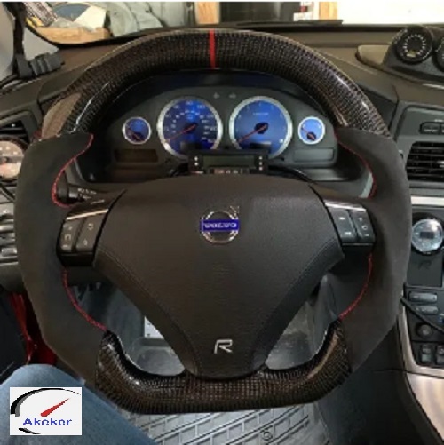 อุปกรณ์และชิ้นส่วนยานยนต์ Volvo พวงมาลัย Alcantrara ของ แบบกำหนดเองการแข่งรถ Cabon จริงสำหรับ S60 V70 S60R V70R P2 ป้ายแดง ราคา 15,500 บาท*ส่งฟรี