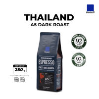 Bluekoff A5 ถุงสีน้ำเงิน เมล็ดกาแฟไทย อราบิก้า 100% เกรด A Dark Roast (คั่วเข้ม) ขนาด 250 กรัม