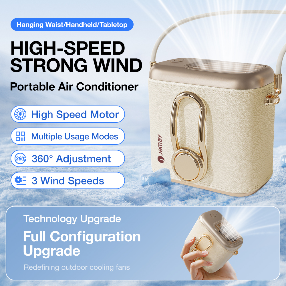 JAMAY Waist Hanging fan, cooling fan, three gears strong wind power, long battery life, stylish design Desk fan,neck hanging Fan for outdoor Delivery man courier teacher Office Classroom F17 earlybird ราคา 529 บาท*ส่งฟรี
