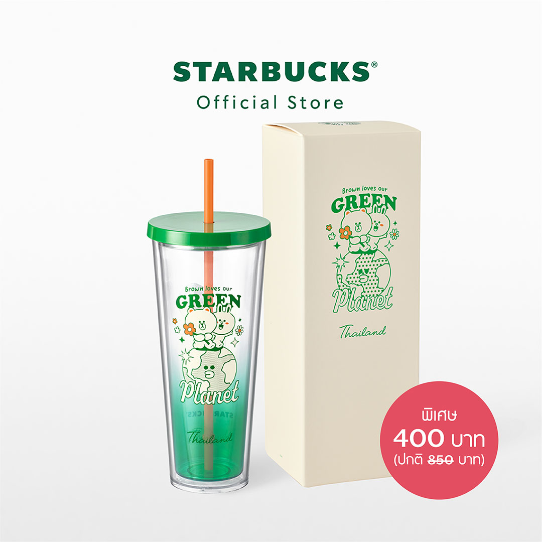 Starbucks LINE FRIENDS Loves Our Green Cold Cup 24oz. ทัมเบลอร์สตาร์บัคส์พลาสติก ขนาด 24ออนซ์ A9001477 ราคา 400 บาท*ส่งฟรี