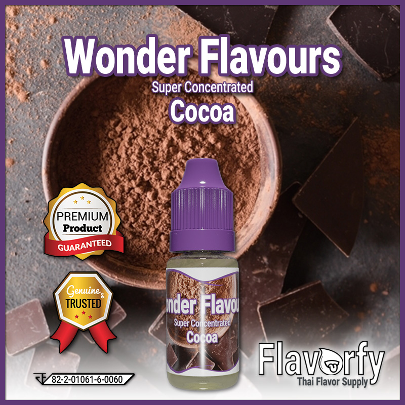 Wonder Flavours Cocoa SC - Food Flavor Concentrates - Food Grade Thai FDA Registred Multipurpose Flavors By Flavorfy - Flavour Concentrates Suitable For Candy, Bakery, Ice Cream, Drinks, Juice, Syrup, Liquid ราคา 79 บาท*ส่งฟรี