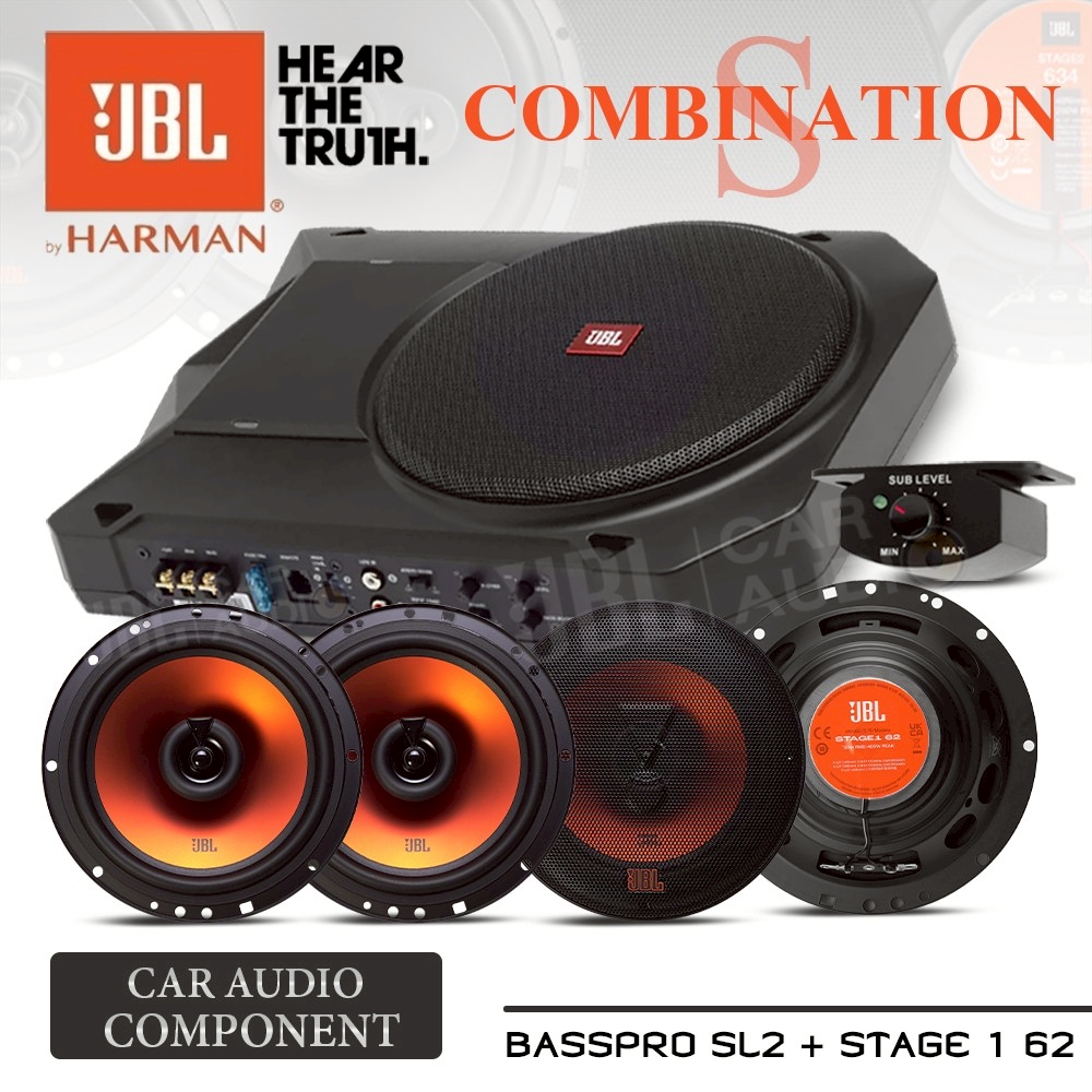 [ชุดอัปเกรด] ซับบ็อกซ์ เบสบ็อกซ์ SUBBOX BASSBOX 8นิ้ว JBL BASSPRO SL2 + ลำโพงแกนร่วม ลำโพงรถยนต์ 2ทาง ขนาด6.5นิ้ว 2คู่ JBL STAGE1 62 JBL Car Audio ราคา 11,059 บาท*ส่งฟรี