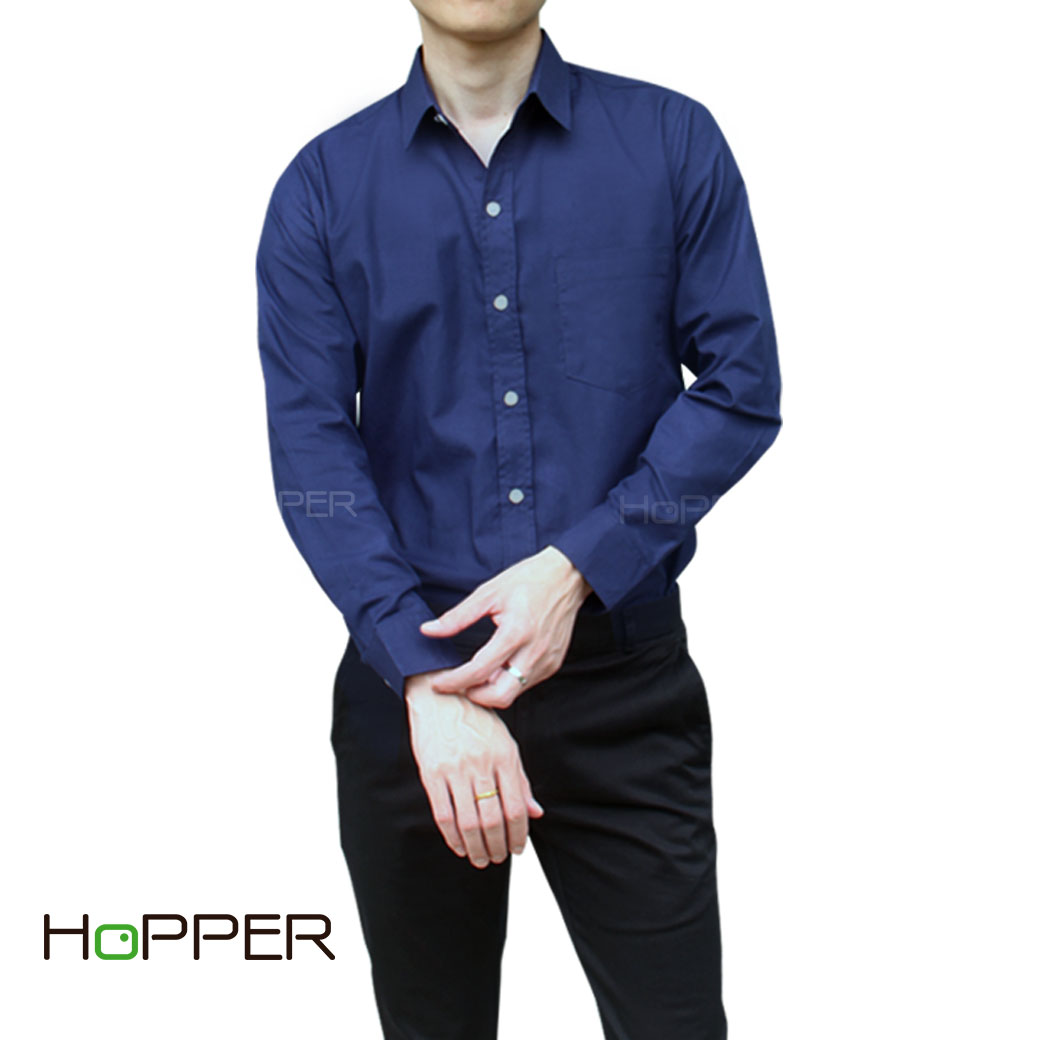 เสื้อเชิ้ต คอปก แขนยาว ผ้า Oxford by Hopper Shop