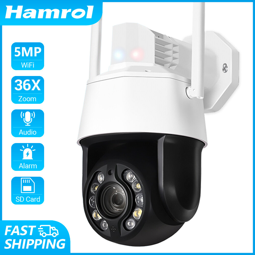 Hamrol 5MP 36X Optical Zoom PTZ Wifi IP Camera Outdoor Two Way Audio Color