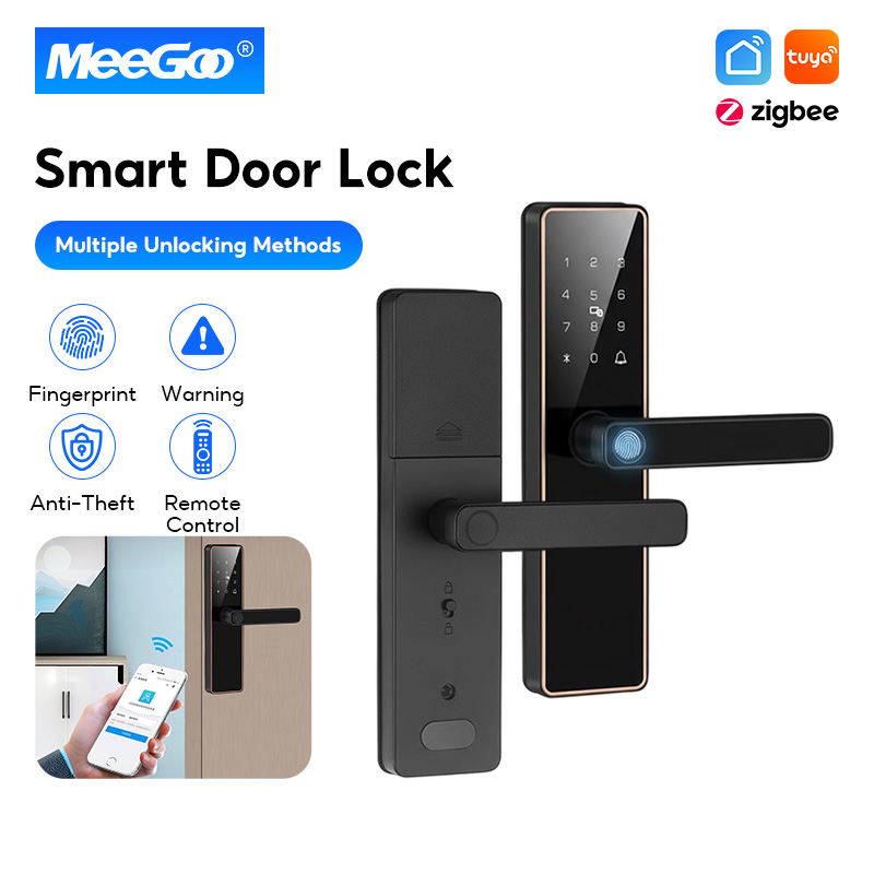 Meegoo Fingerprint Door Lock Digital Smart Door Lock Digital Door Lock Fingerprint/Password/Key/Nfc Can Install on Any Door - ยี่ห้อ MeeGoo ราคา 1,349 บาท*ส่งฟรี