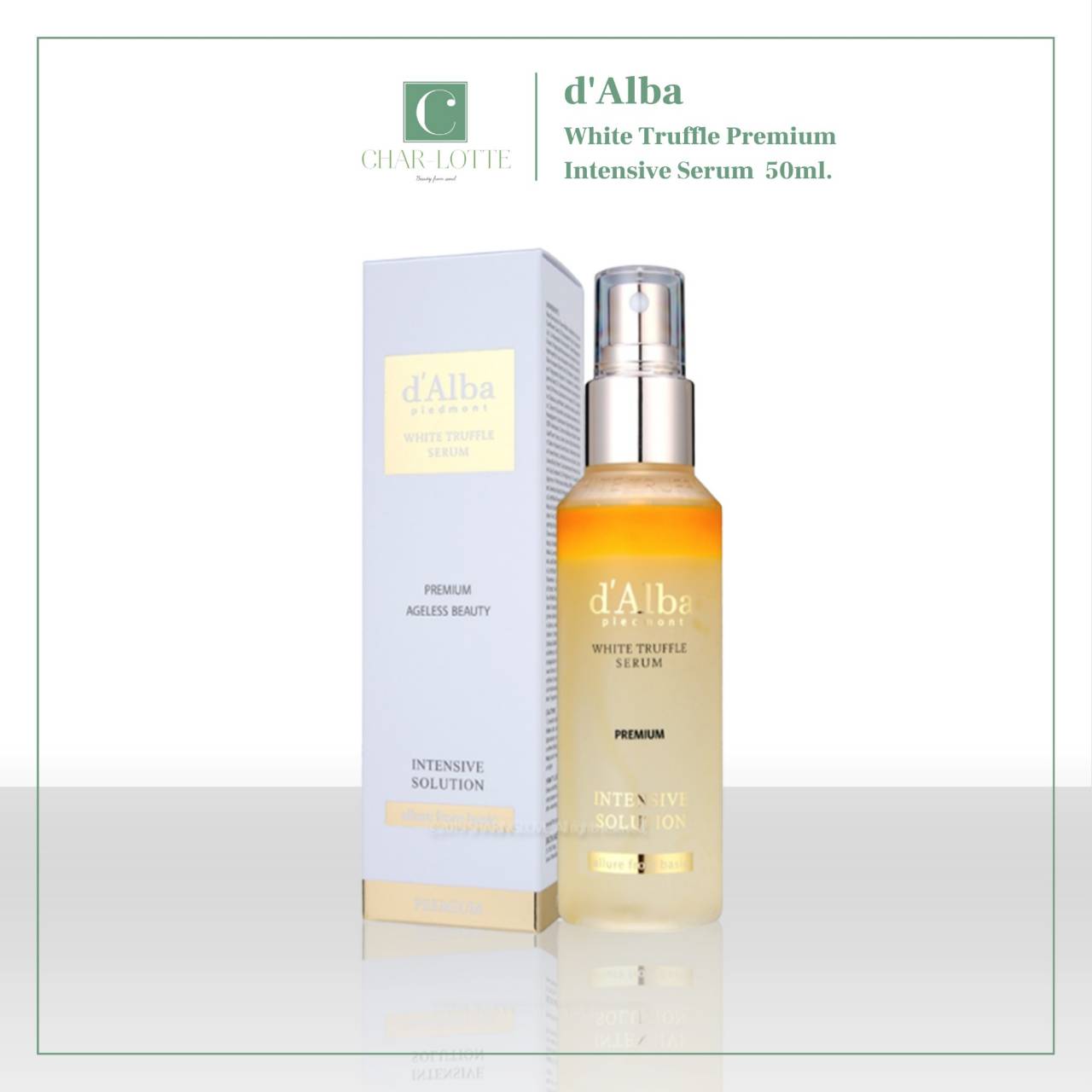 [Charlotte Seoul] d'Alba White Truffle Serum 50ml/100ml #เซรั่ม #serum #dalba #PremiumIntensive50ml #FirstSpray100ml ราคา 1,200 บาท*ส่งฟรี