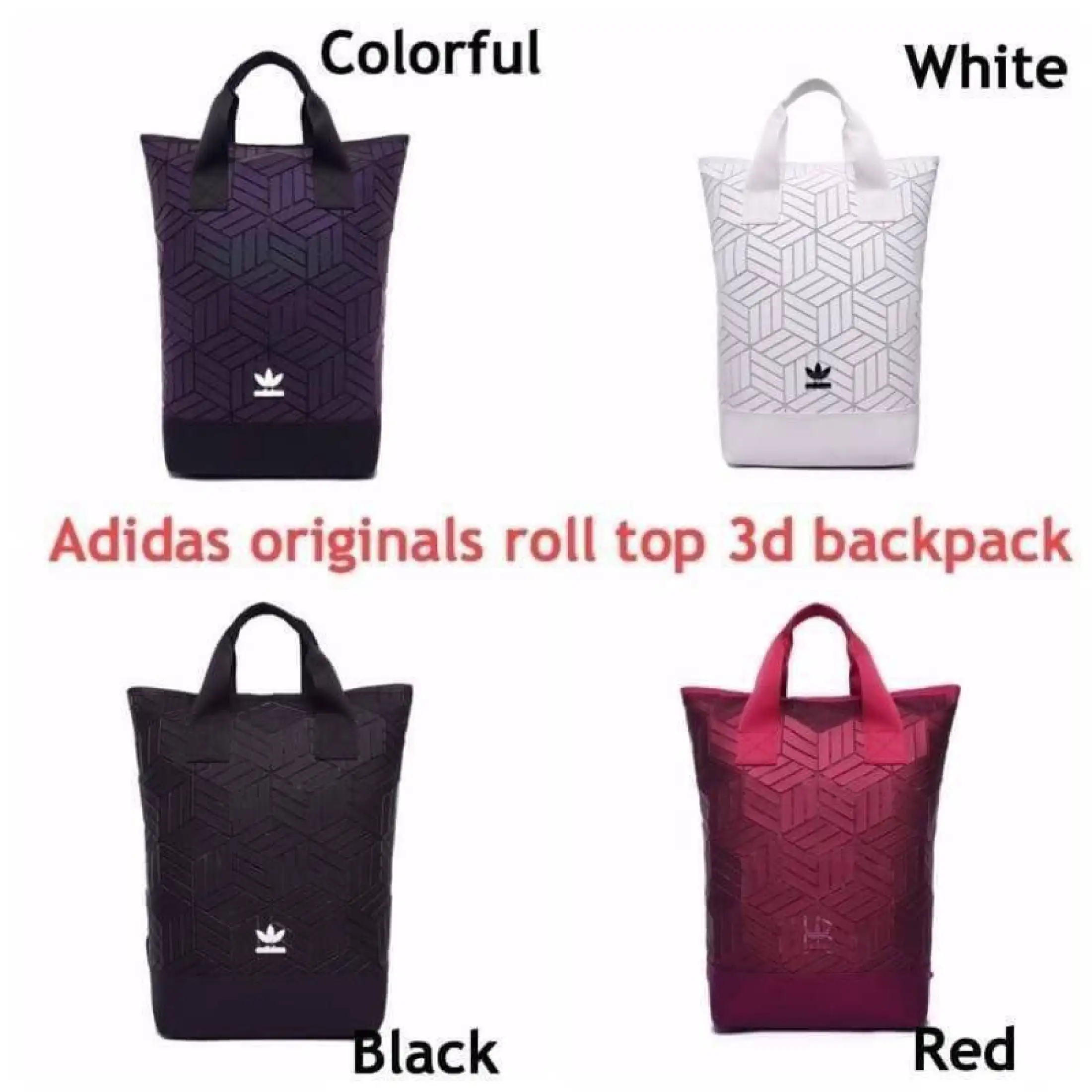 adidas originals geometric 3d roll top backpack