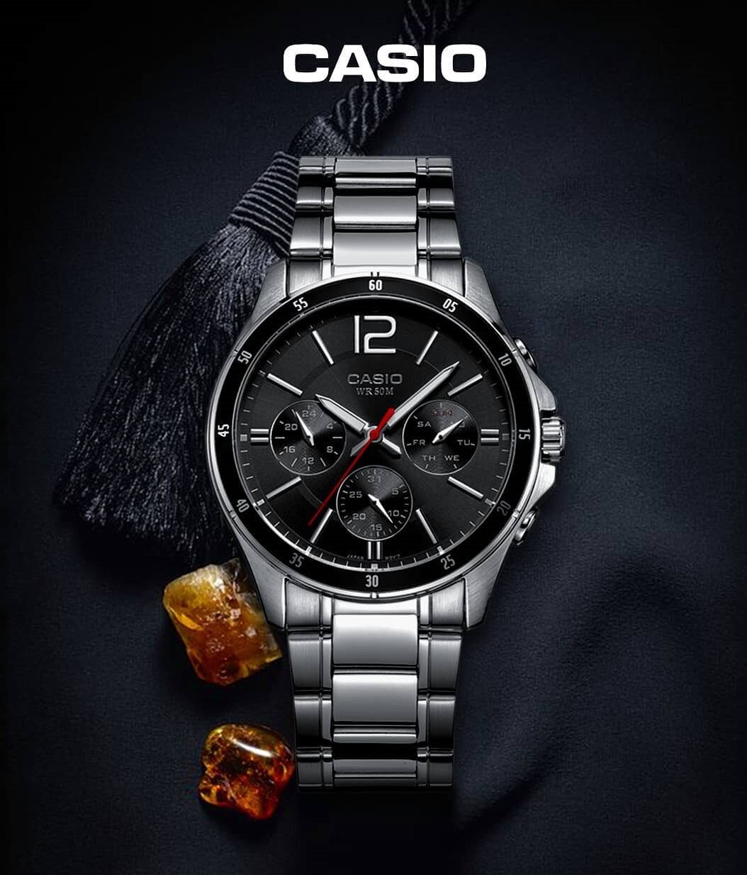 มุมมองเพิ่มเติมของสินค้า Win Watch Shop Casio Standard นาฬิกาผู้ชาย สายสเตนเลส รุ่น MTP-1374D-1AVDF -มั่นใจ สินค้าของแท้ 100% รับประกันสินค้า 1 ปี (สินค้าขายดีสุดๆ)