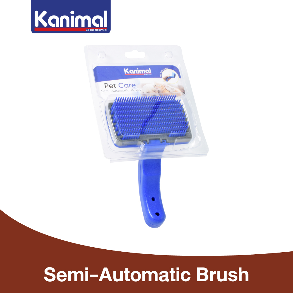 Pet Brush Semi-Automatic Pet Massage Brush Relaxation Comb For Dogs and Cats Size L 20x12 cm. ราคา 69 บาท*ส่งฟรี