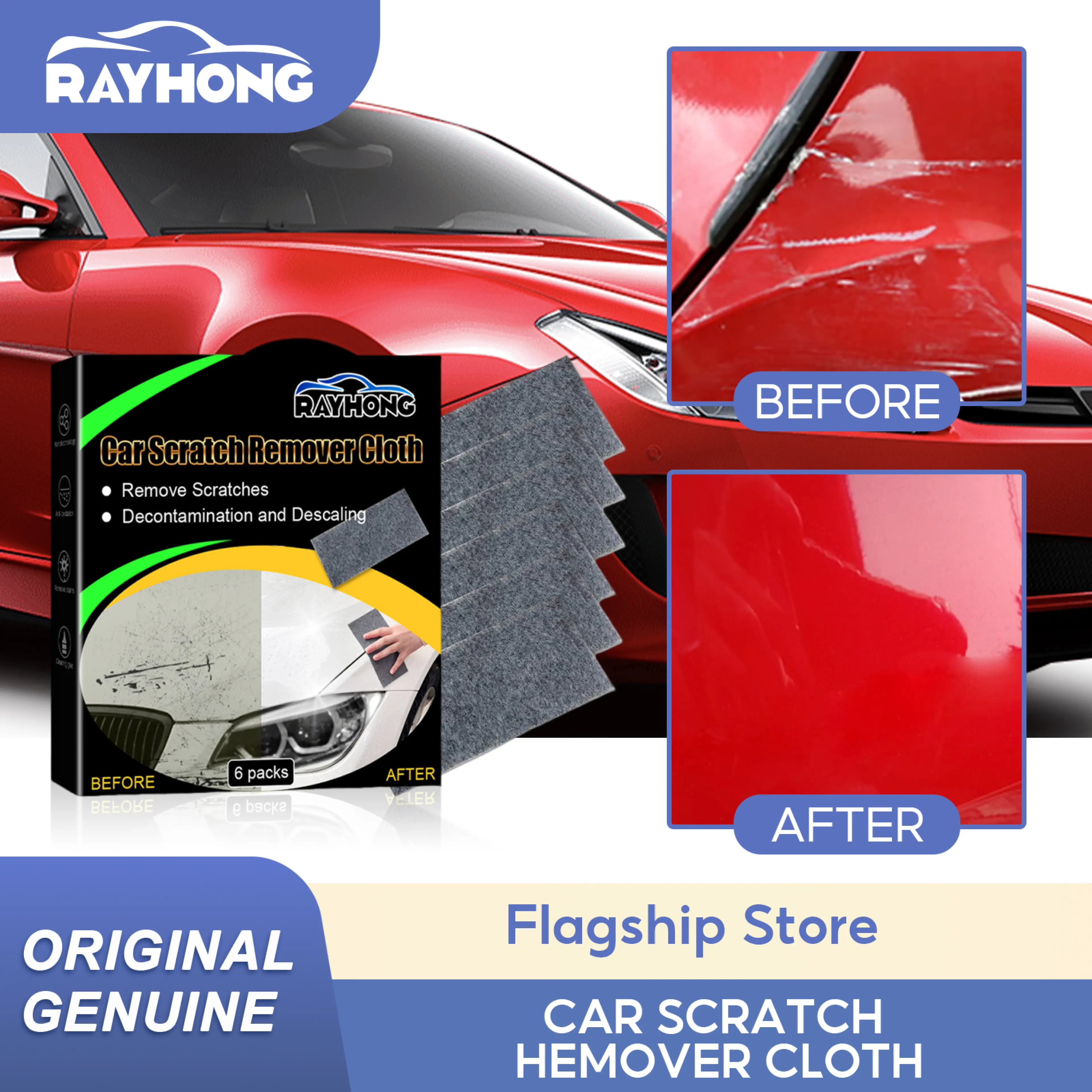 Rayhong Car Scratch Cleaning Cloth, Car Washing Sponge, Automotive Cleaning Kit Scratch Removal, Car Cleaning Cloth, Scratch Removal, All Car Colors, Nano Cloth for Repairing Car Scratches, 1Pc