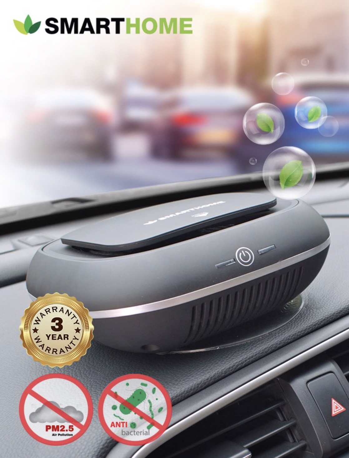 SmartHome เครื่องฟอกอากาศในรถยนต์ รับประกัน3ปี