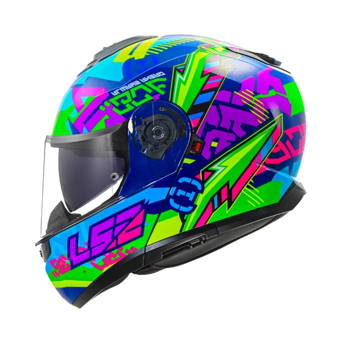 Ls2 Helmets Ff908 Strobe Ii Svent Blue Green - Chin-Up Helmet ราคา 6,000 บาท*ส่งฟรี