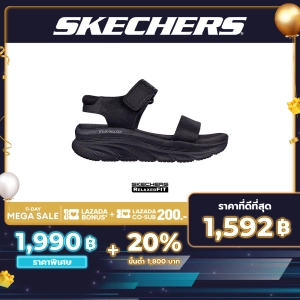 สินค้า Skechers สเก็ตเชอร์ส รองเท้าแตะผู้หญิง Women Cali D\'Lux Walker New Block Sandals - 119226-BBK Machine Washable, Relaxed Fit, Luxe Foam