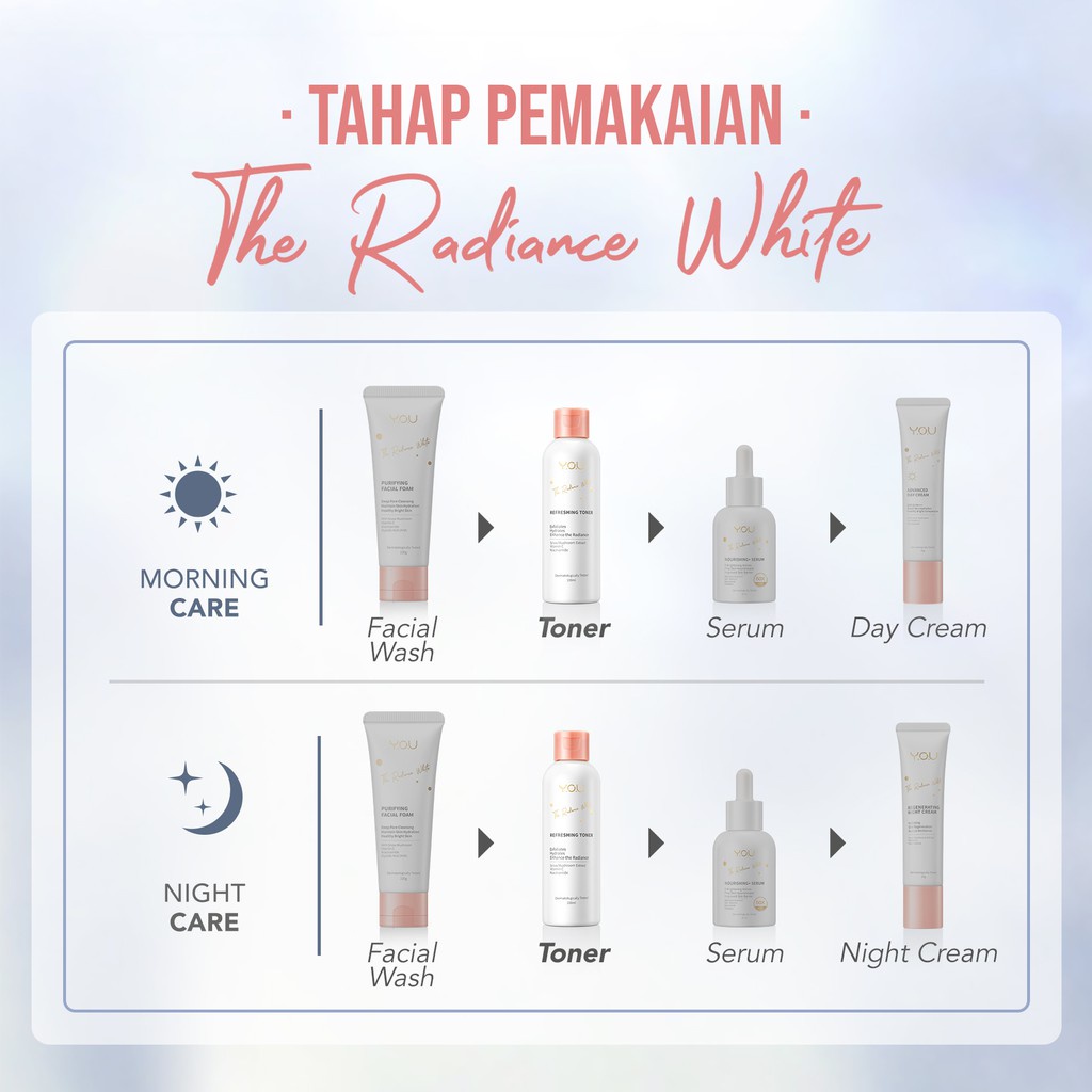 YOU The Radiance White Essential Toner 100 ml โทนเนอร์ เติมความชุ่มชื้น เพื่อผิวสดชื่น กระจ่างใส 5 YOU The Radiance White Essential Toner 100 ml โทนเนอร์ เติมความชุ่มชื้น เพื่อผิวสดชื่น กระจ่างใส 3ed1a9aeac86b8df1a80d75dbecfcda5