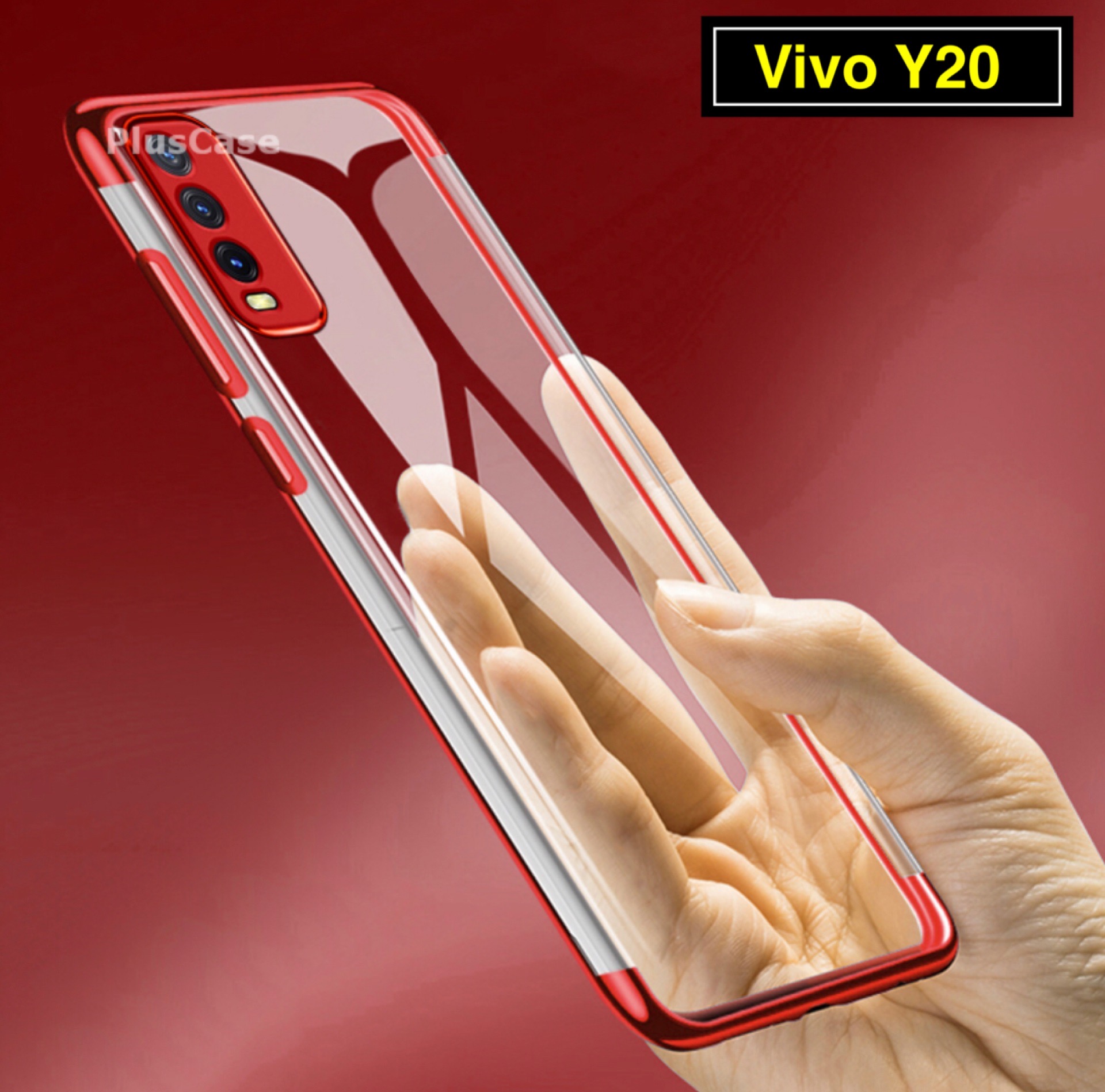 [ส่งจากไทย] Case Vivo Y20 เคสเคสโทรศัพท์ วีโว่ เคสนิ่ม TPU เคสใสขอบสี เคส VIVO Y20 สีดำ สีแดง สีนำเงิน เคสสวยและบาง