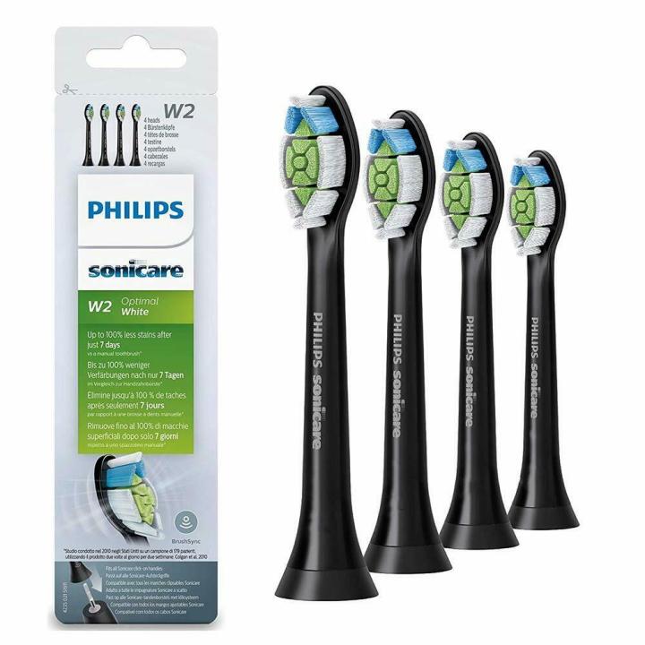 ผลิตภัณฑ์ความงามและการดูแลผิว สำหรับหัวแปรงสีฟัน Philips Sonicare W2 ของแท้,HX6064,ดำ,แพ็ค 4 & 8