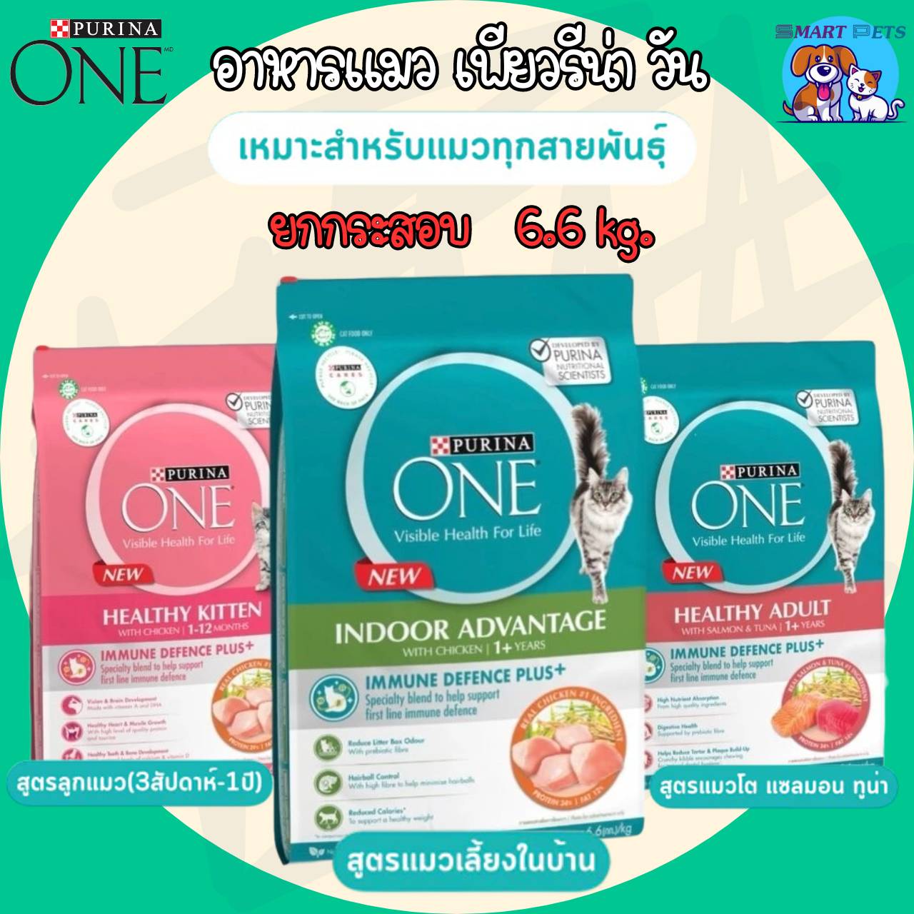 [Free shipping] Purina ONE Cat Dry Food 6.6 kg Super Premium Grade ราคา 1,349 บาท*ส่งฟรี