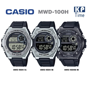 ภาพหน้าปกสินค้าCasio แบตเตอรี่ 10 ปี กันน้ำ 100m นาฬิกาข้อมือผู้ชาย สายเรซิน รุ่น MWD-100H ของแท้ประกันศูนย์ CMG ซึ่งคุณอาจชอบสินค้านี้
