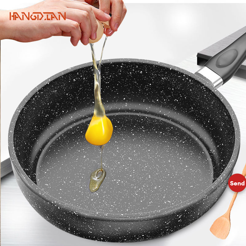 Maifan stone frying pan, non-stick pan, household pan, light oil smoke pancake pan, induction cooker, pot, stove, stove are universal ราคา 135 บาท*ส่งฟรี
