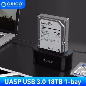 ภาพหน้าปกสินค้าORICO 6218US3 UASP 2.5/3.5 นิ้ว Hard Drive Docking Station USB 3.0 18TB Single-bay HDD Enclosure และ SSD Hard Drive Dock อุปกรณ์เสริมคอมพิวเตอร์ ซึ่งคุณอาจชอบสินค้านี้