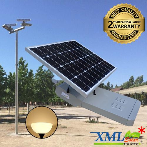 XML-Solar โคมไฟถนนอัจฉริยะ โซล่าเซลล์  80 Watt (แสง เหลืองวอมไวท์) Monocrystalline