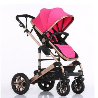 0-36 Months Baby Stroller 3 in 1 Multi Function Aluminum Alloy High Landscape Sleep Basket Fashion Foldable Stroller(*angel-pink) - intl 0-36 Months Baby Stroller 3 in 1 Multi Function Aluminum Alloy High Landscape Sleep Basket Fashion Foldable Stroller(*angel-pink) - intl