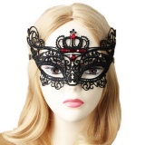 Bigood ผู้หญิงสีดำปักมงกุฎ Eyemask หน้ากากสวมหน้ากากฮาโลวีนชุดแฟนซี-นานาชาติ